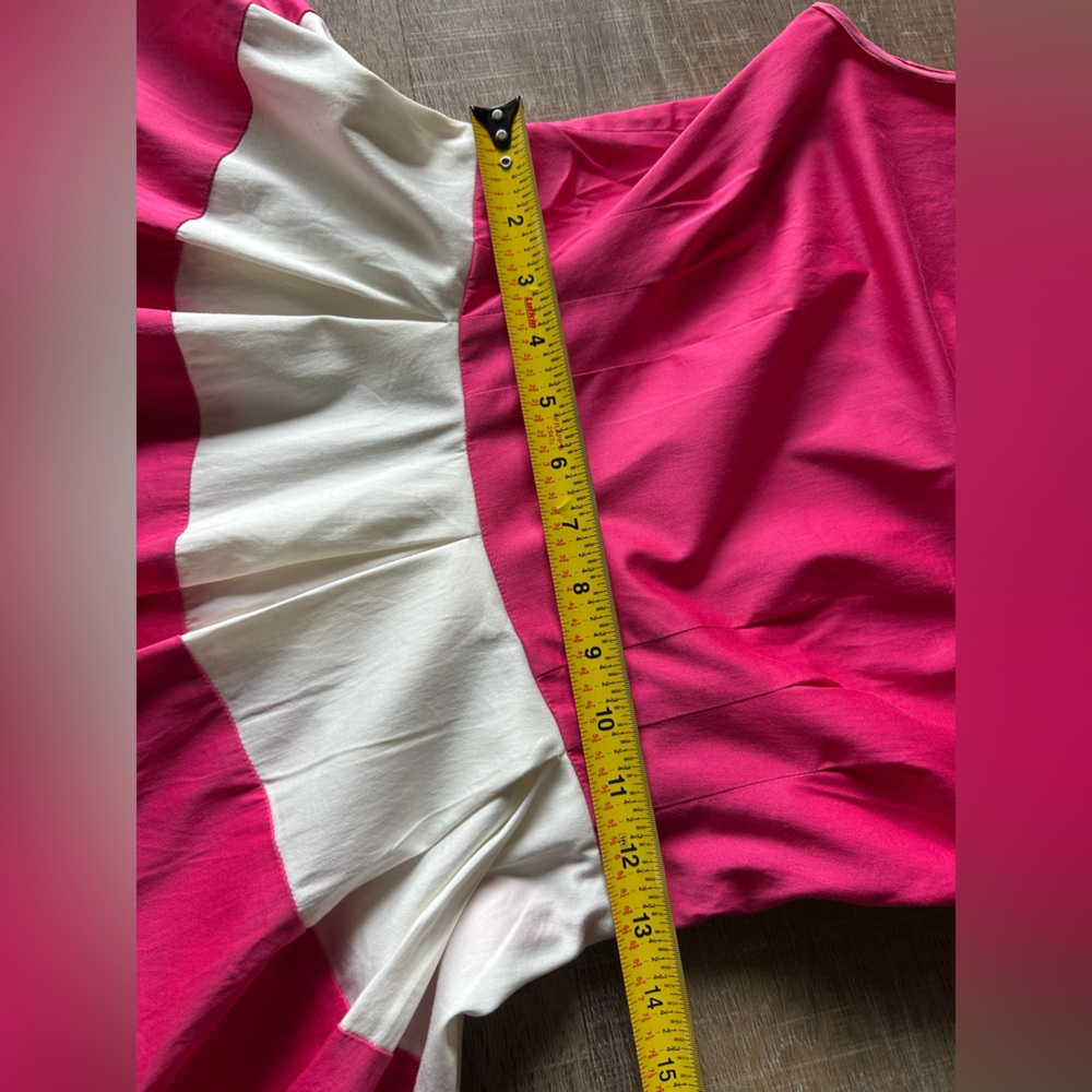 ▶️ Kate Spade Fit Flare Dress Womens 2 Pink White Striped Sleeveless Preppy - Picture 10 of 14
